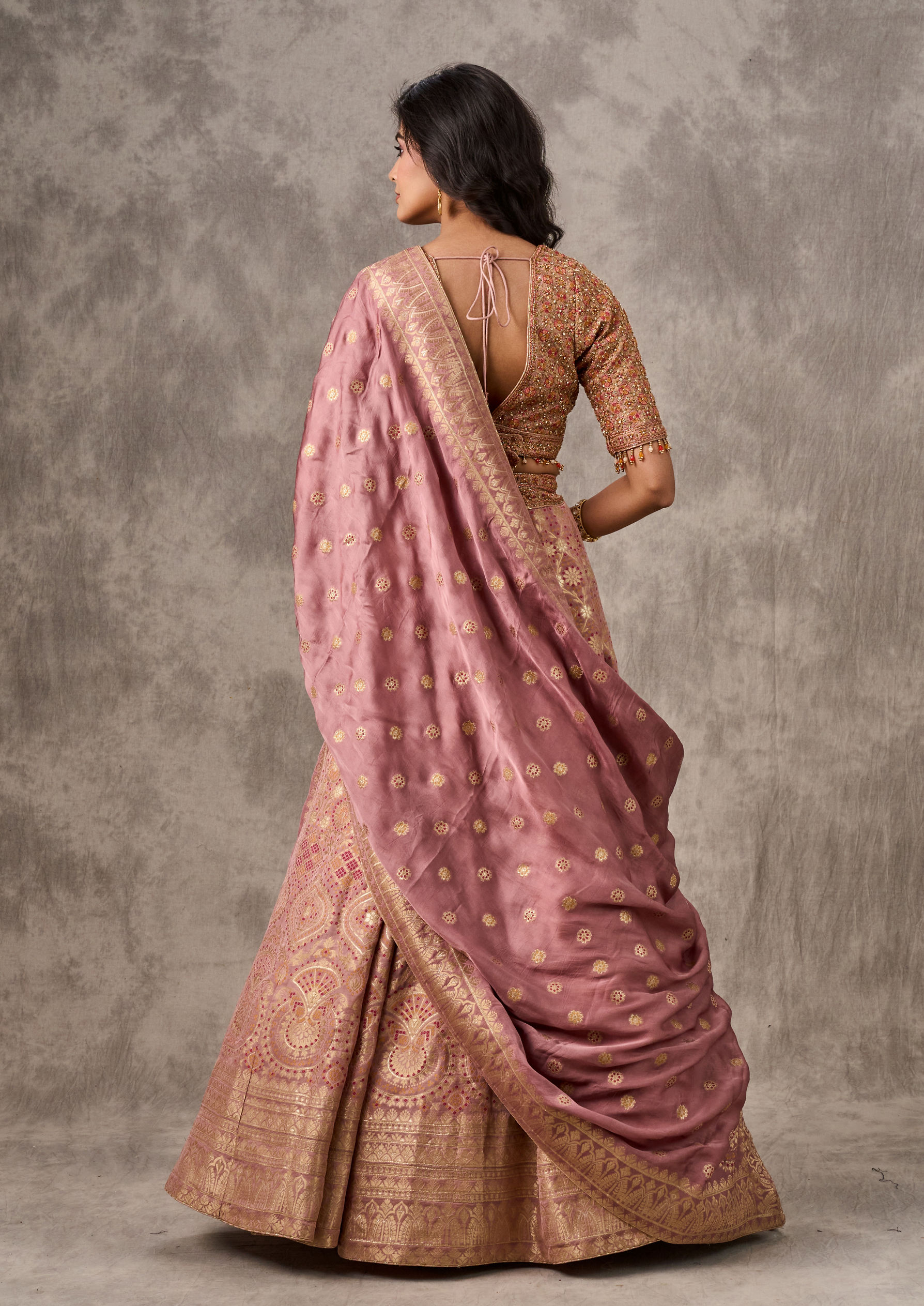 Twamev Women Pink Elegance Ensemble Lehenga