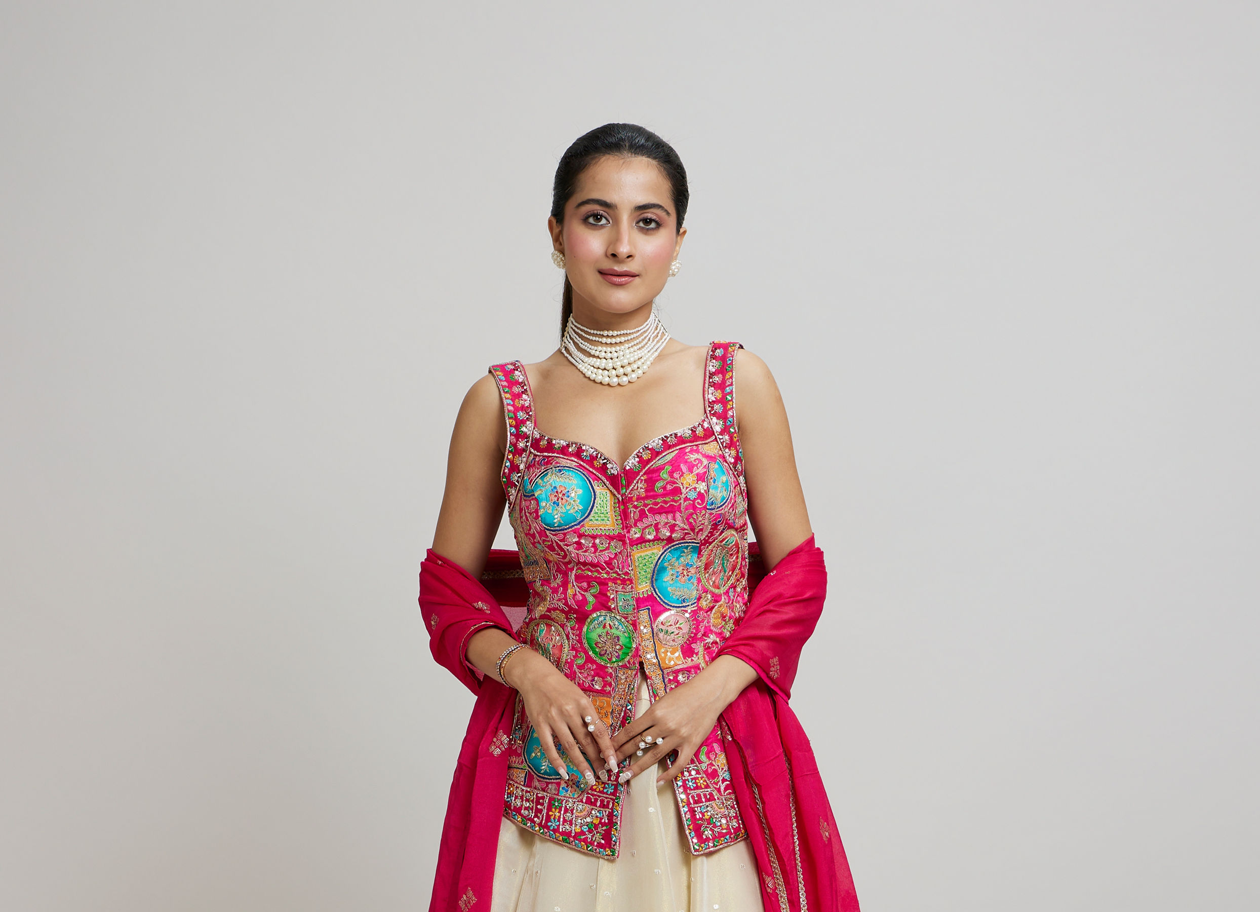 Twamev Women Radiant Pink Dream Lehenga