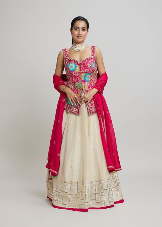 Twamev Women Radiant Pink Dream Lehenga