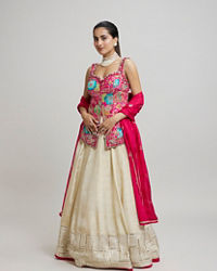 Twamev Women Radiant Pink Dream Lehenga