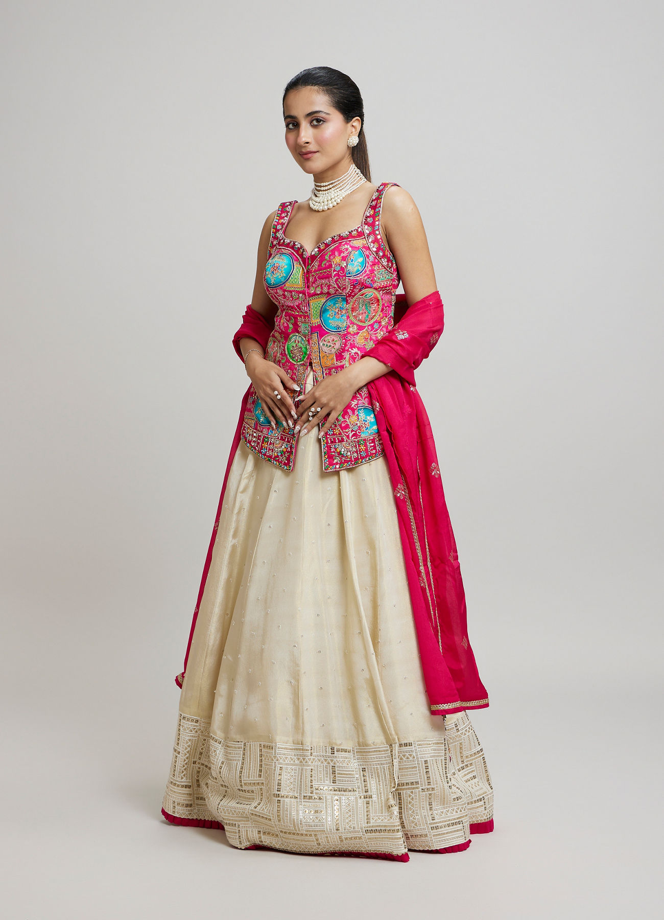 Twamev Women Radiant Pink Dream Lehenga
