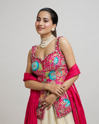 Twamev Women Radiant Pink Dream Lehenga