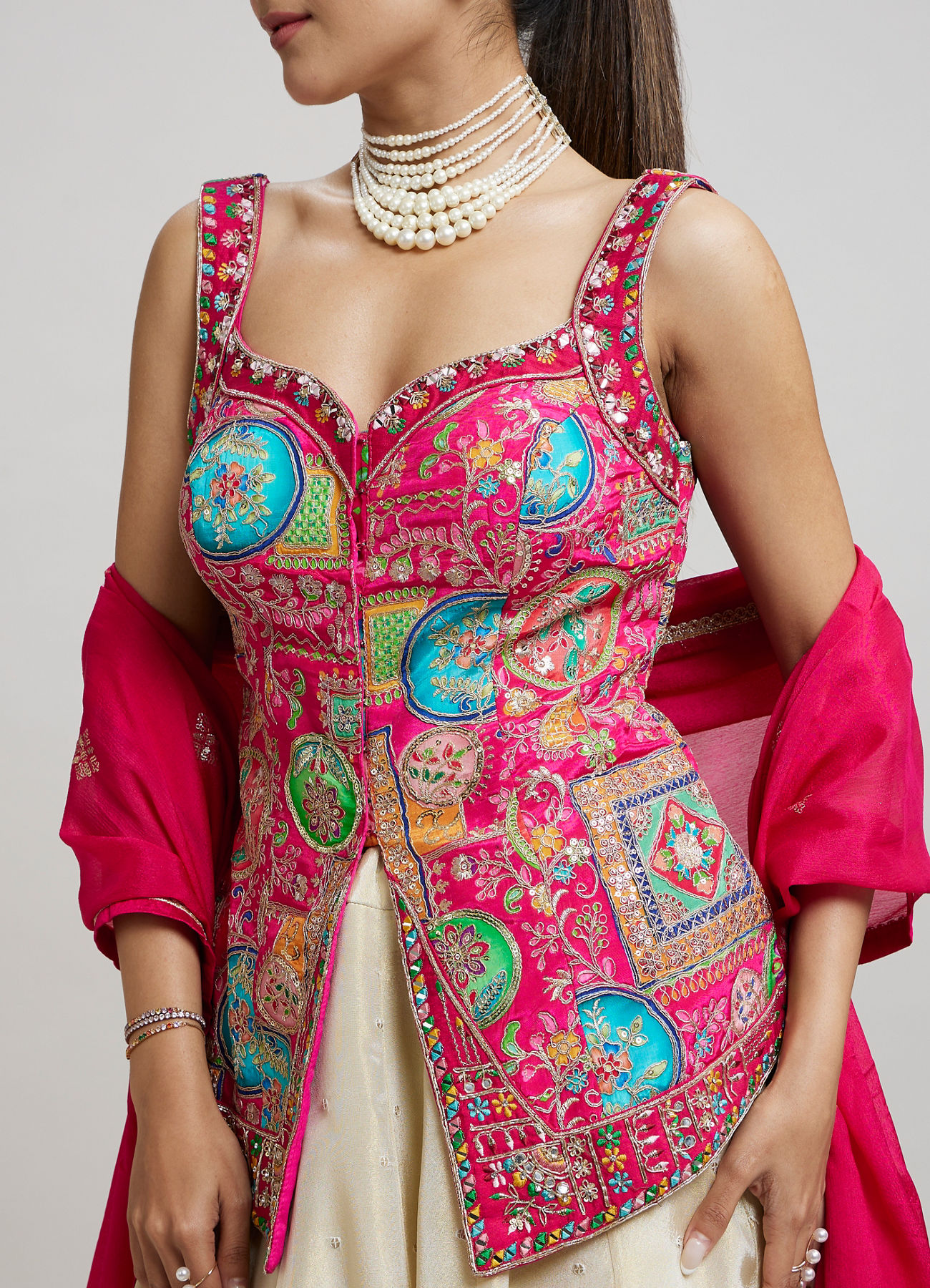 Twamev Women Radiant Pink Dream Lehenga