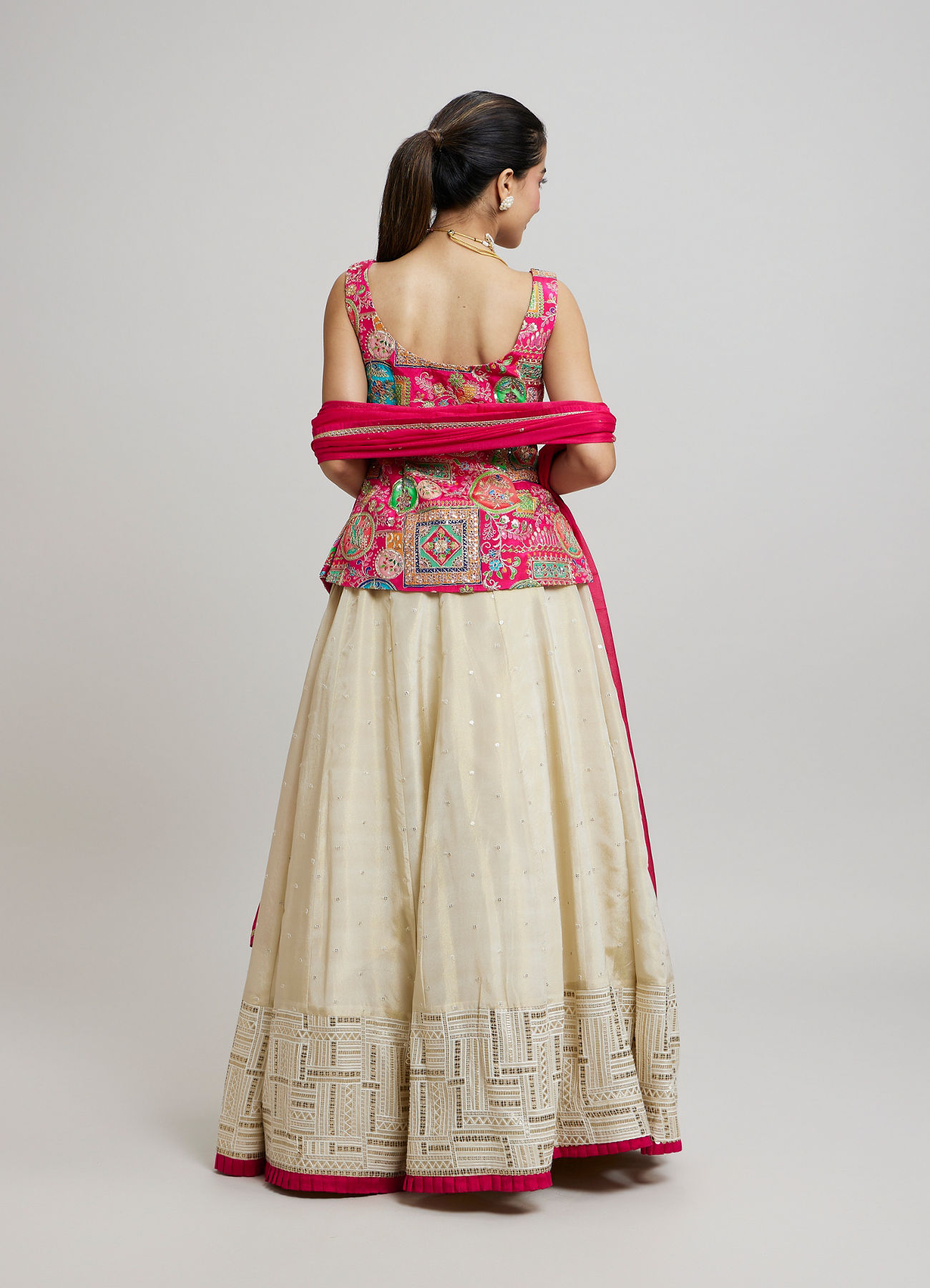 Twamev Women Radiant Pink Dream Lehenga