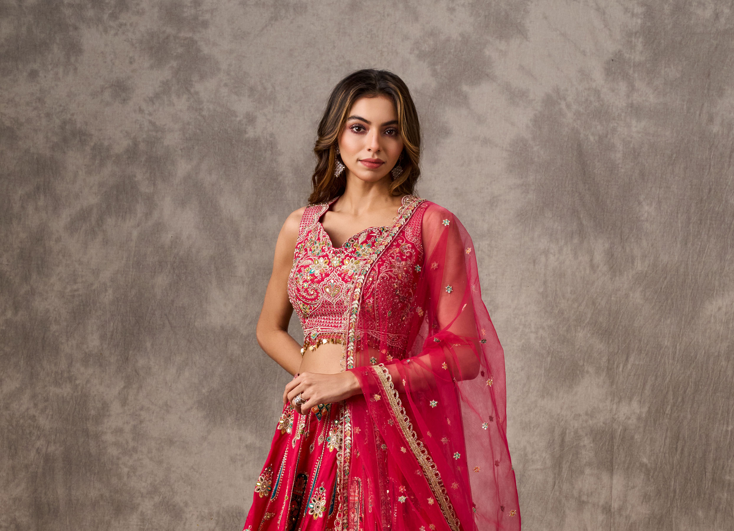 Buy Red Silk Resham Embroidered Lehenga Online in Singapore, Germany ...