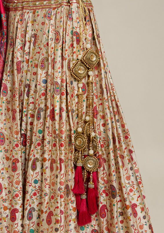 Twamev Women Cream Magic Splendor Lehenga