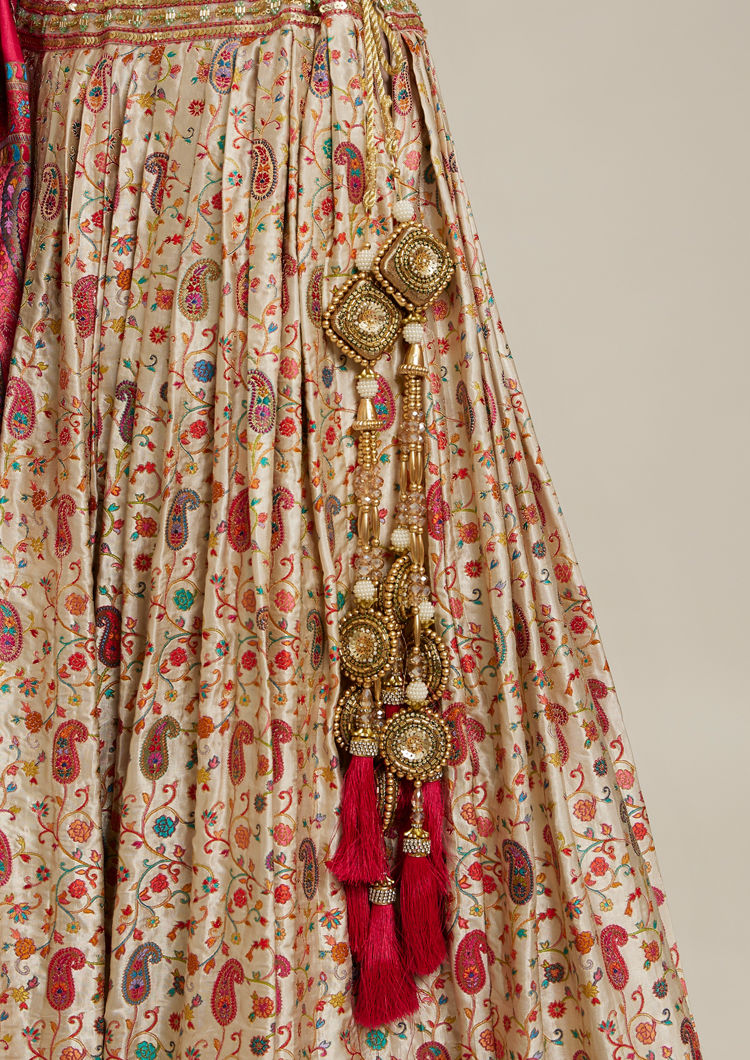 Twamev Women Cream Magic Splendor Lehenga