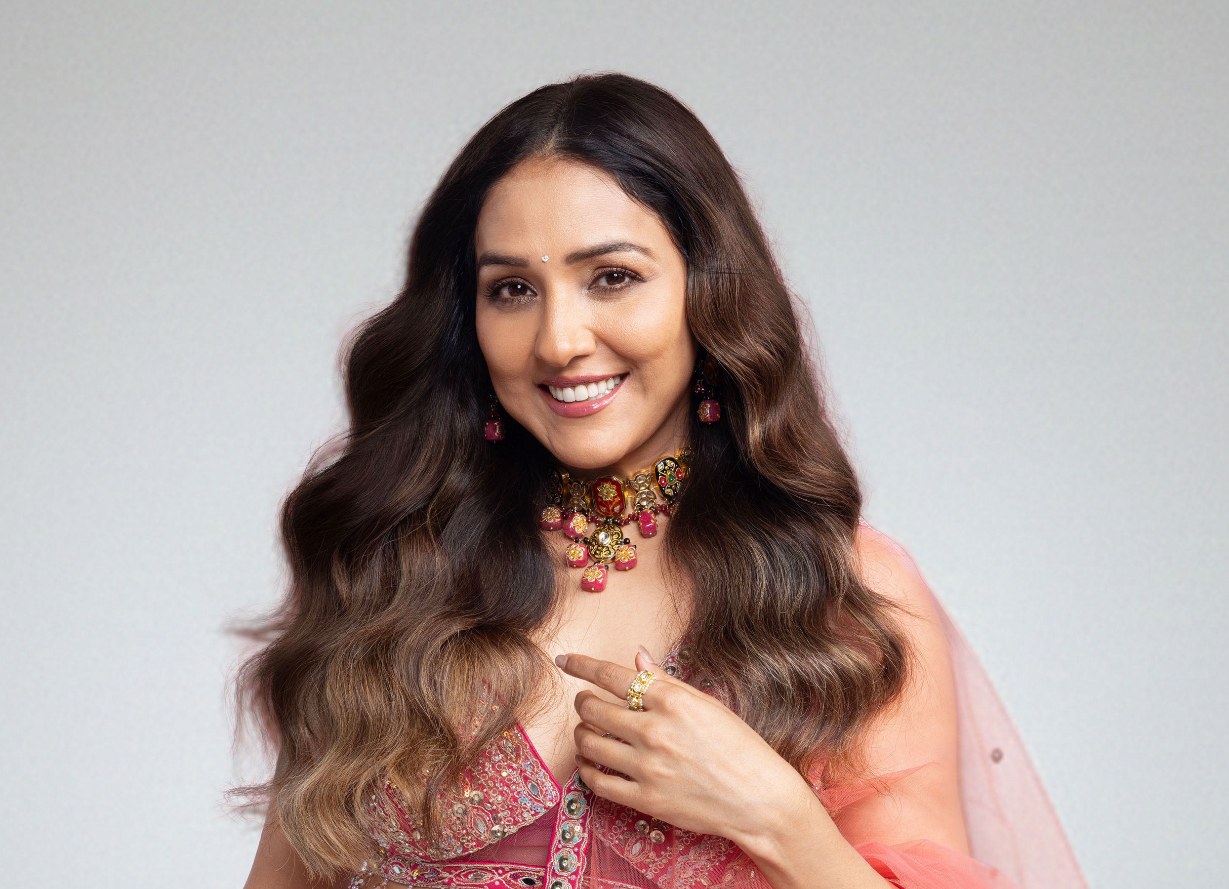 Twamev Women Exquisite Pink Georgette Lehenga