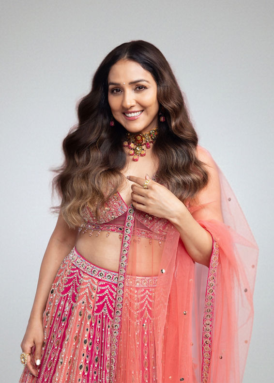 Twamev Women Exquisite Pink Georgette Lehenga