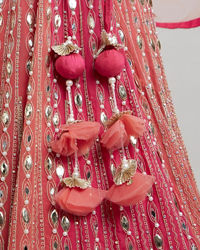 Twamev Women Exquisite Pink Georgette Lehenga