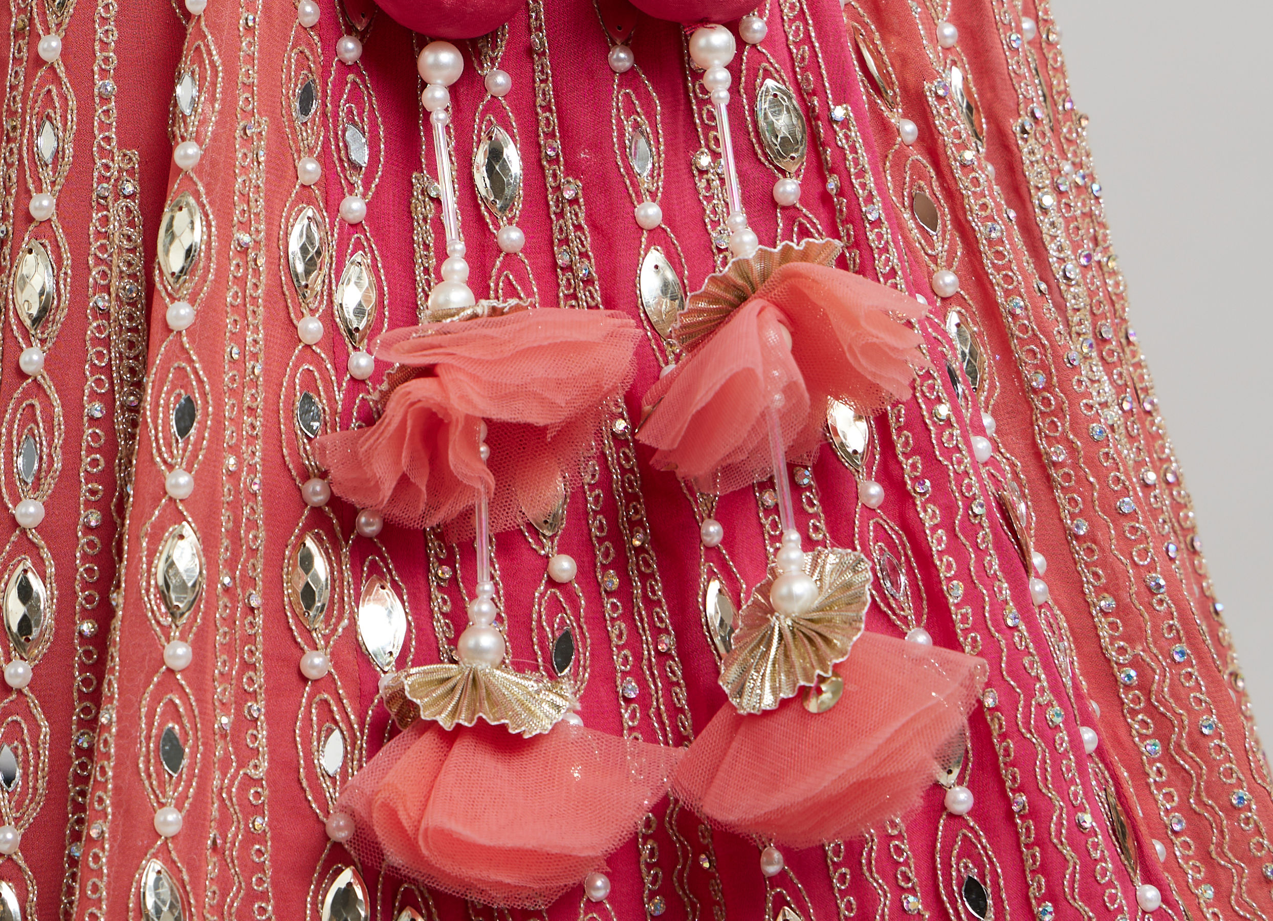 Twamev Women Exquisite Pink Georgette Lehenga