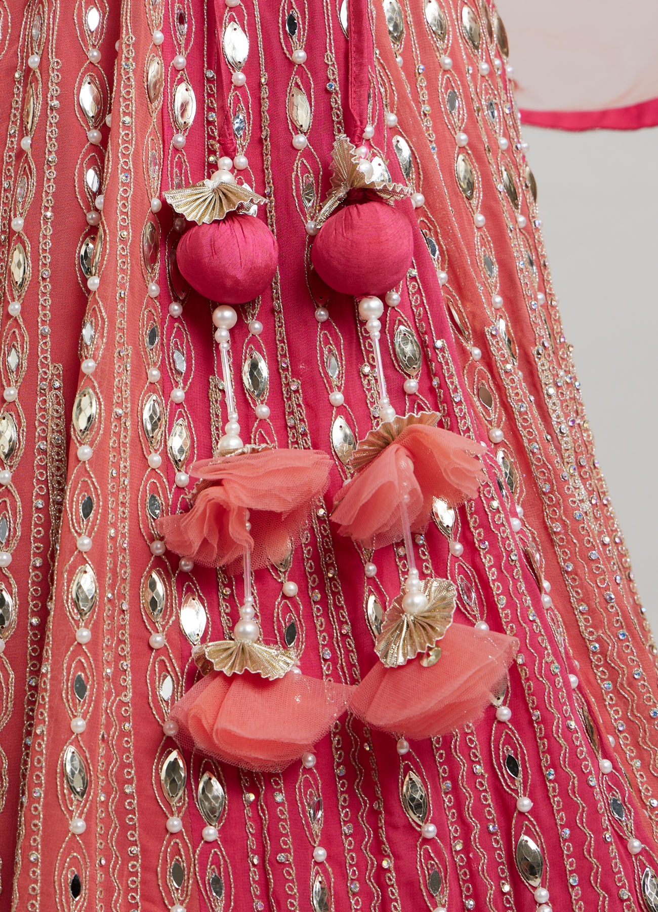 Twamev Women Exquisite Pink Georgette Lehenga