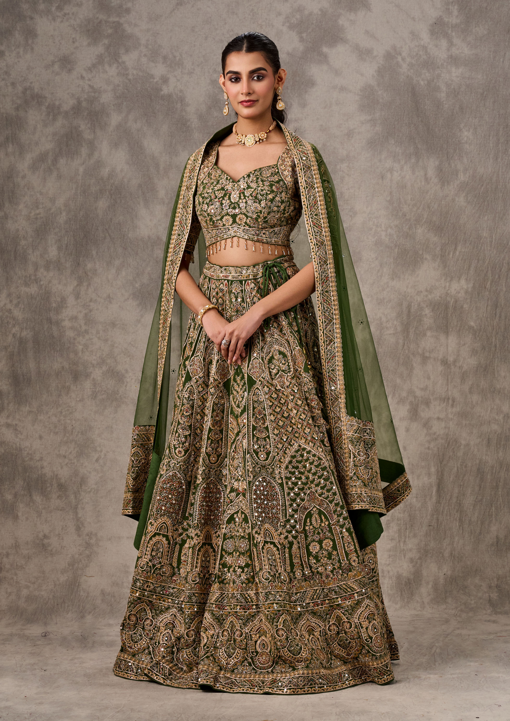 Twamev Women Emerald Enchantment Lehenga