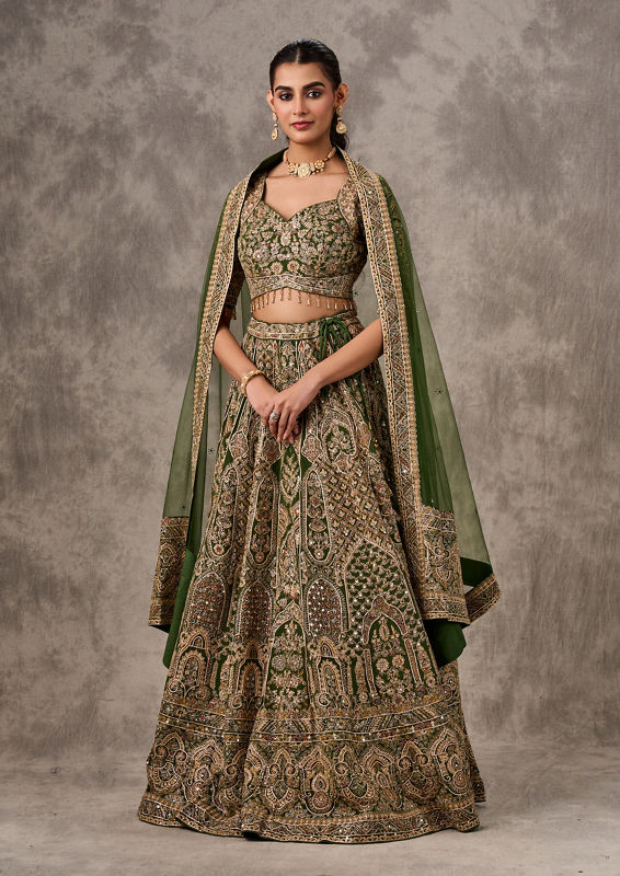 Twamev Women Emerald Enchantment Lehenga
