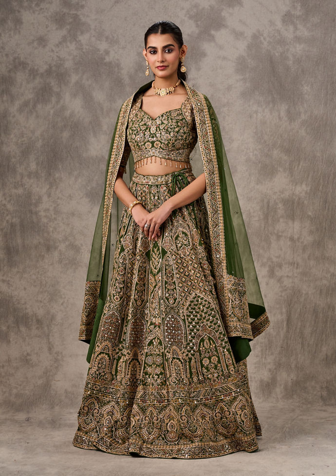 Twamev Women Emerald Enchantment Lehenga