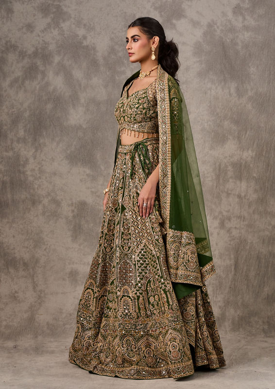 Twamev Women Emerald Enchantment Lehenga