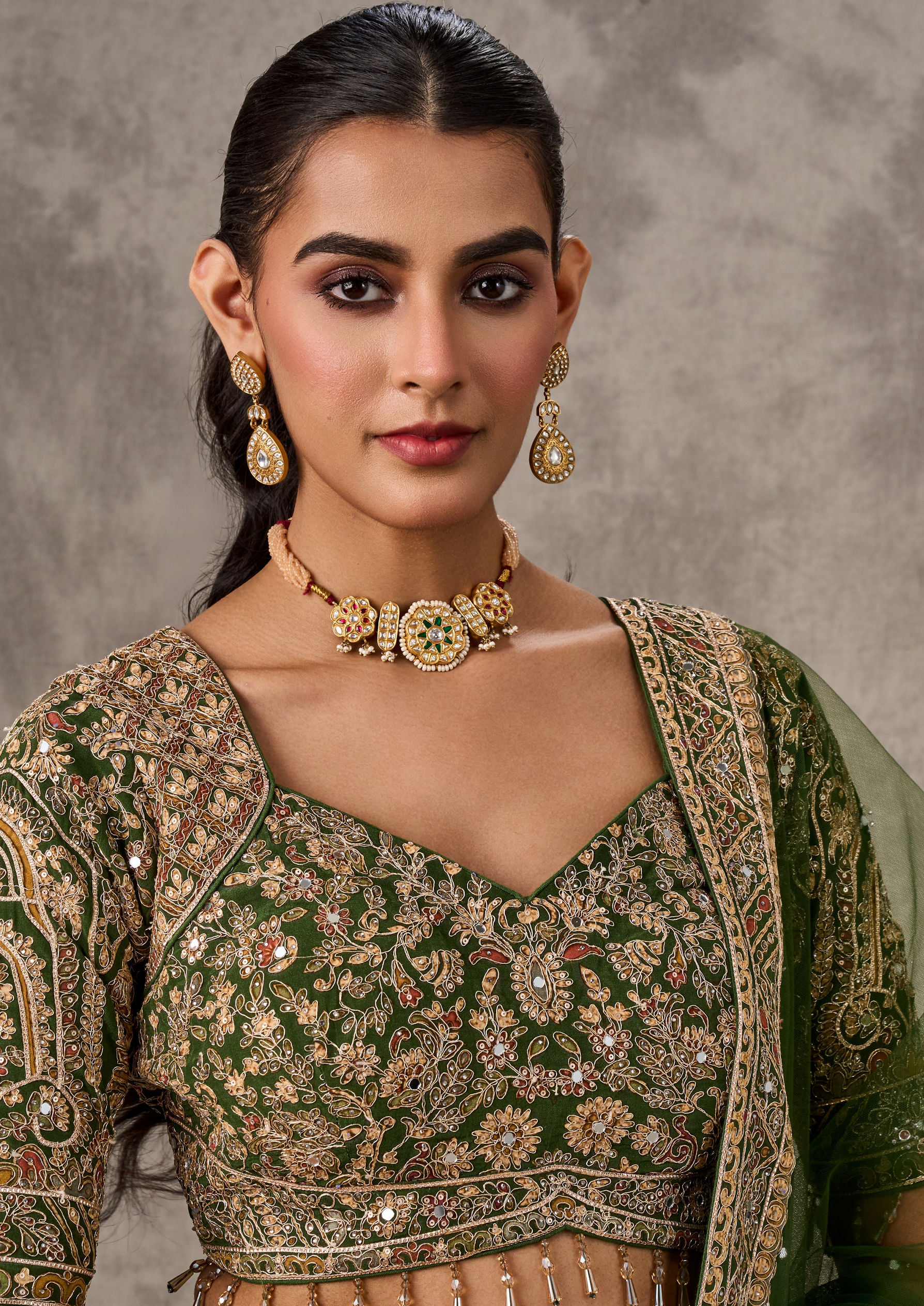 Twamev Women Emerald Enchantment Lehenga