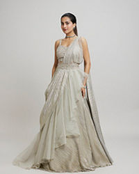 Twamev Women Grey Elegance Femina Lehenga
