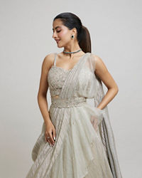 Twamev Women Grey Elegance Femina Lehenga