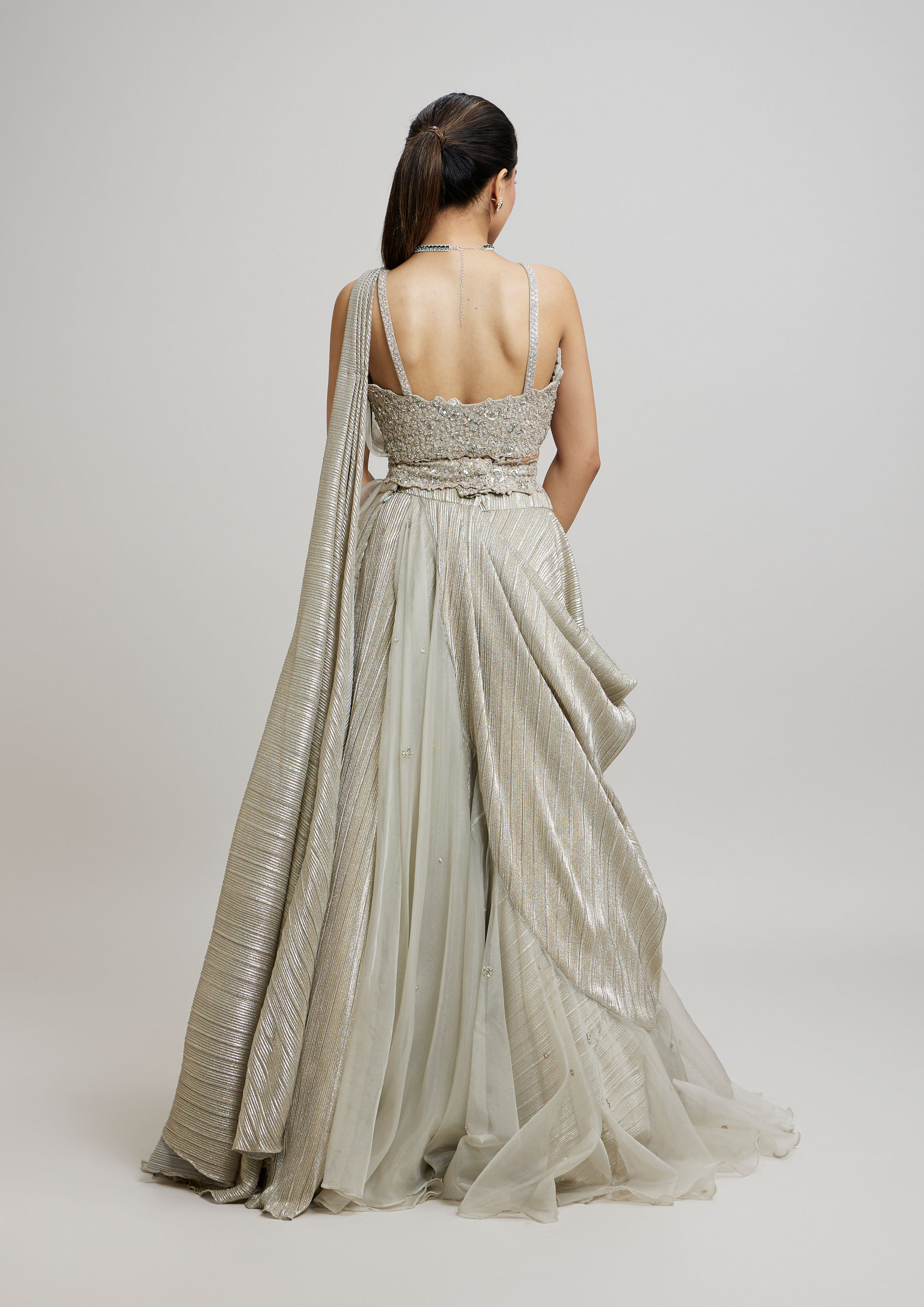 Twamev Women Grey Elegance Femina Lehenga
