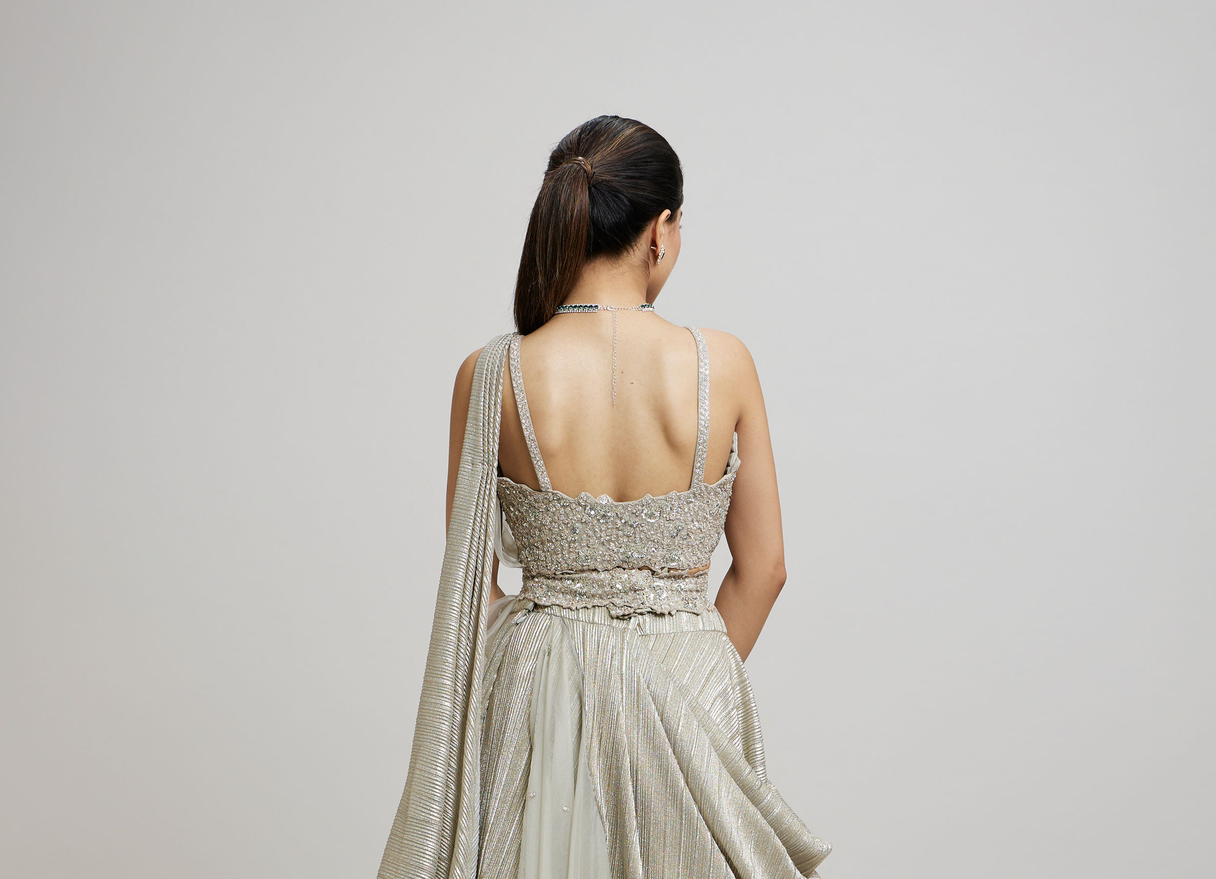 Twamev Women Grey Elegance Femina Lehenga