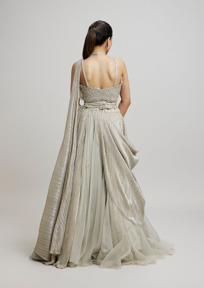 Twamev Women Grey Elegance Femina Lehenga