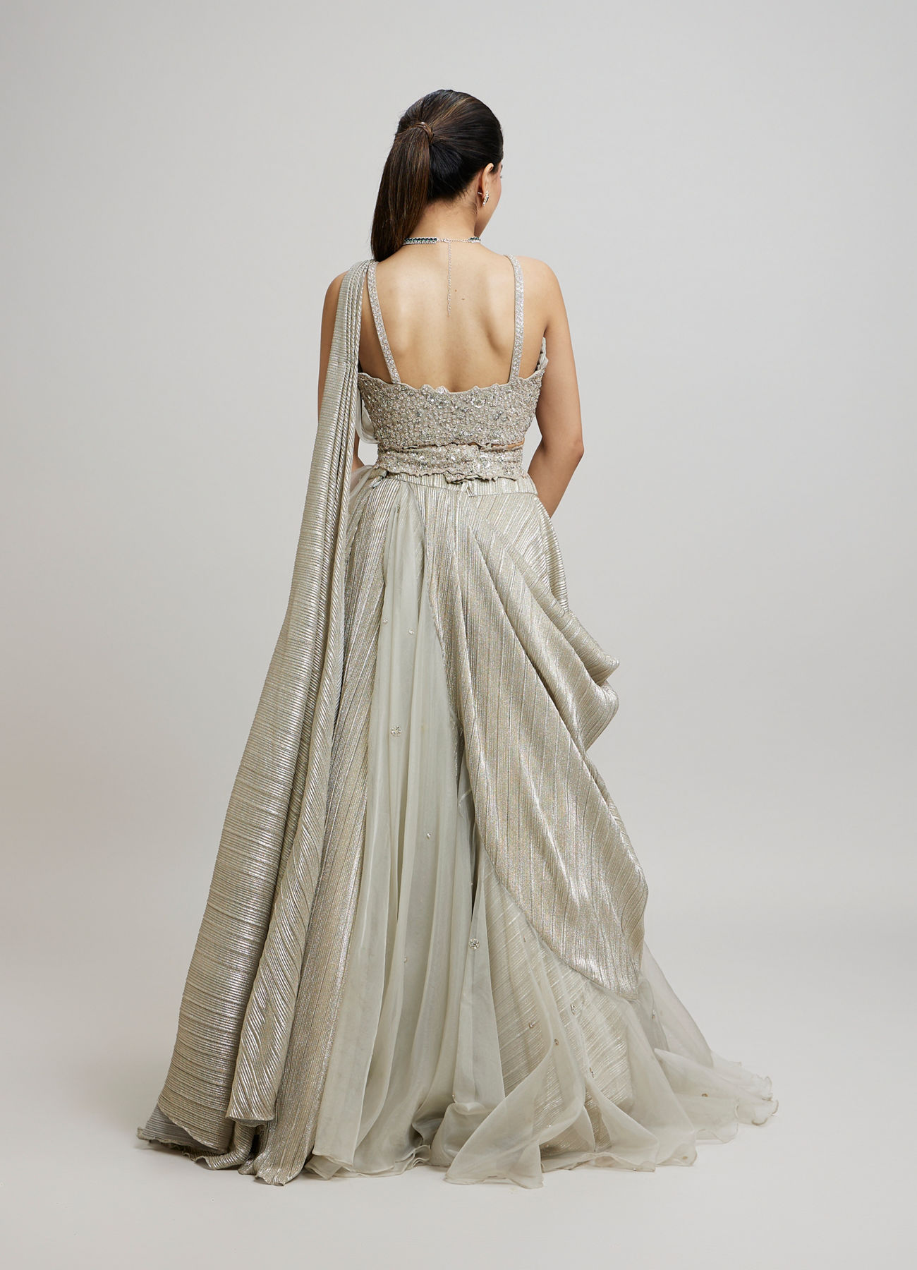 Twamev Women Grey Elegance Femina Lehenga