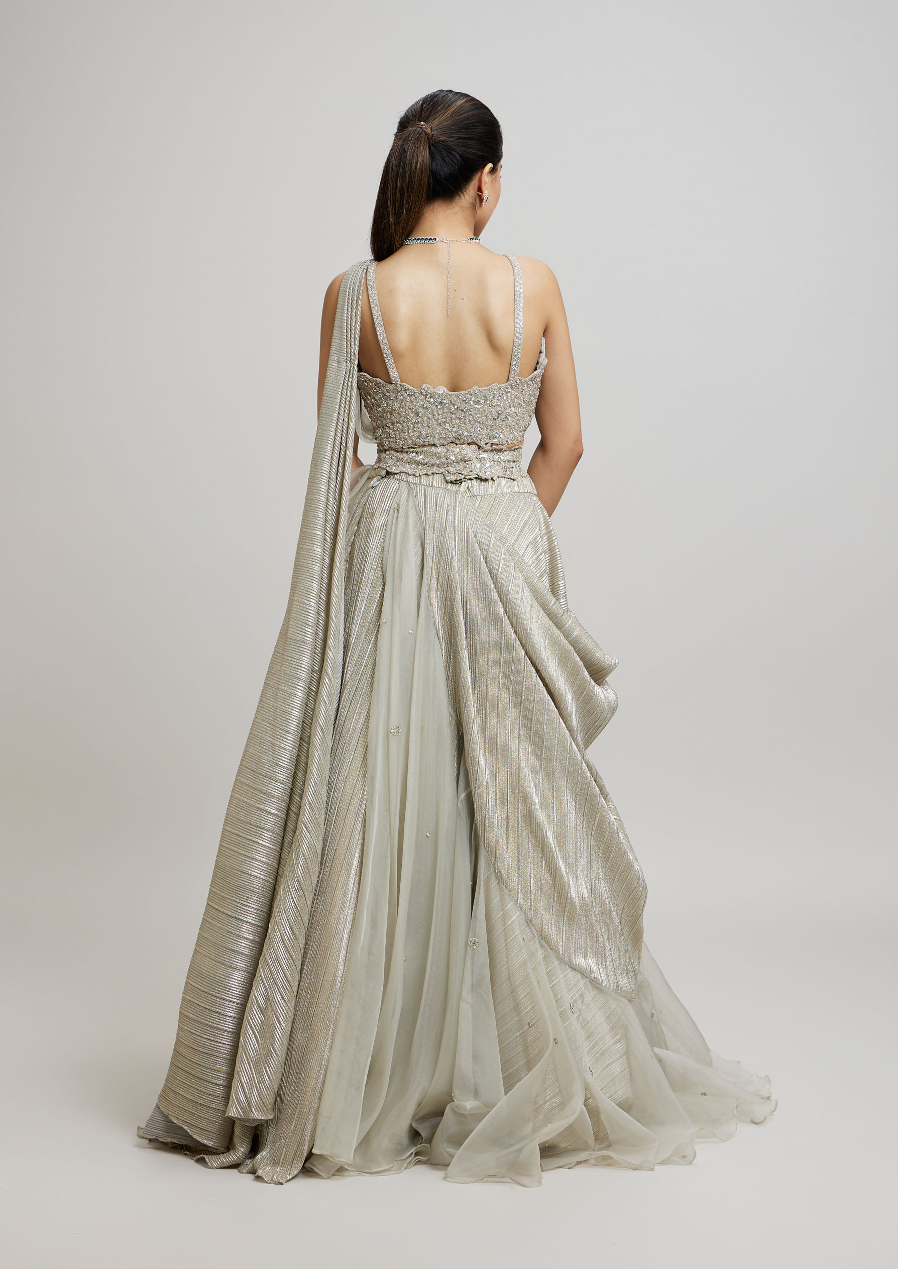 Twamev Women Grey Elegance Femina Lehenga
