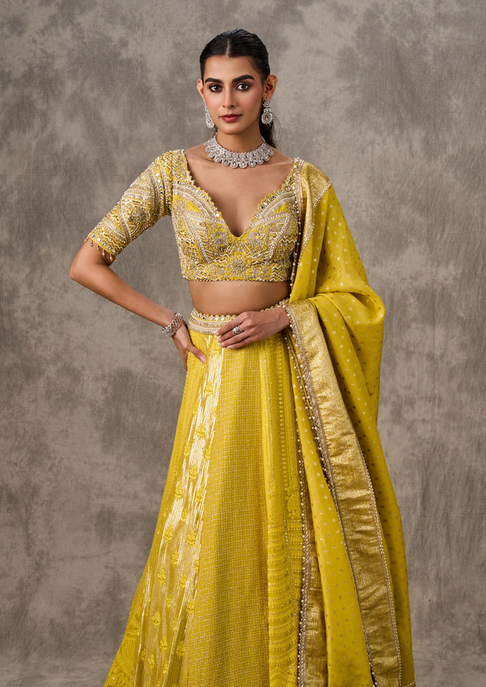 Twamev Women Emerald Elegance Georgette Lehenga