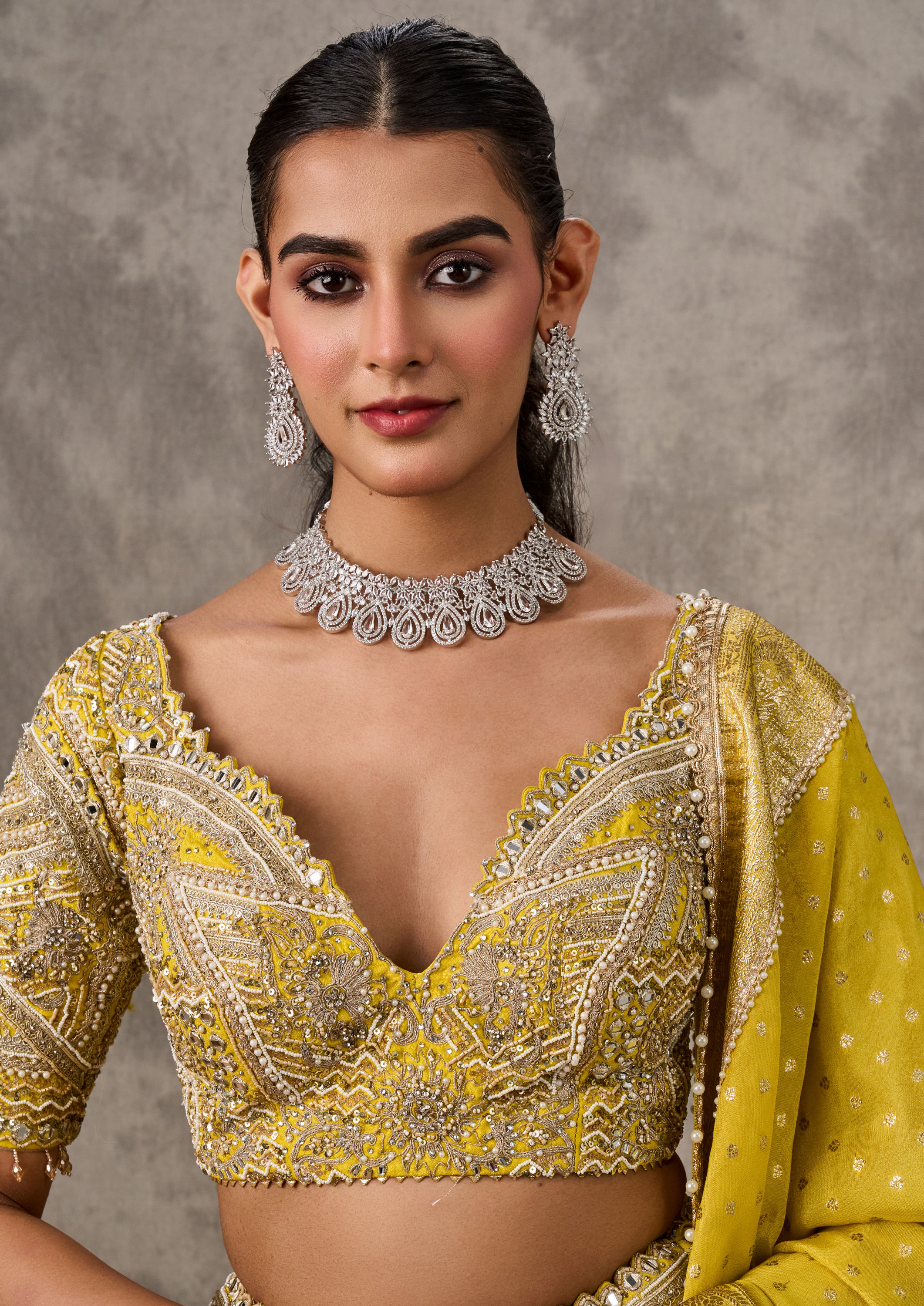 Twamev Women Emerald Elegance Georgette Lehenga