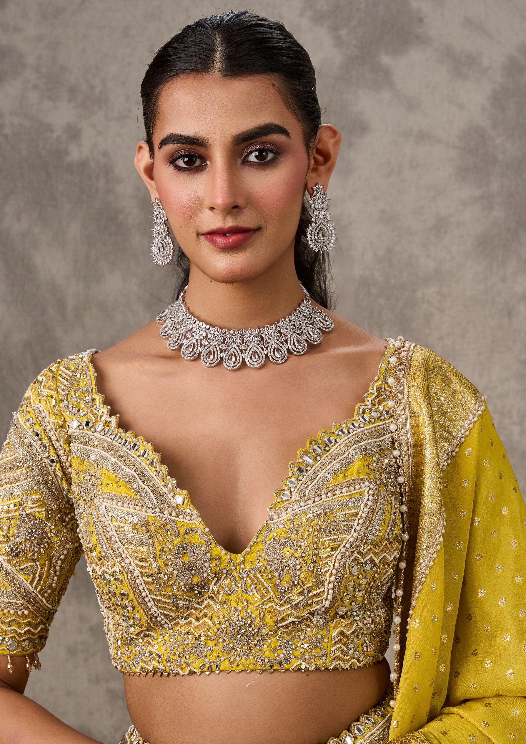 Twamev Women Emerald Elegance Georgette Lehenga