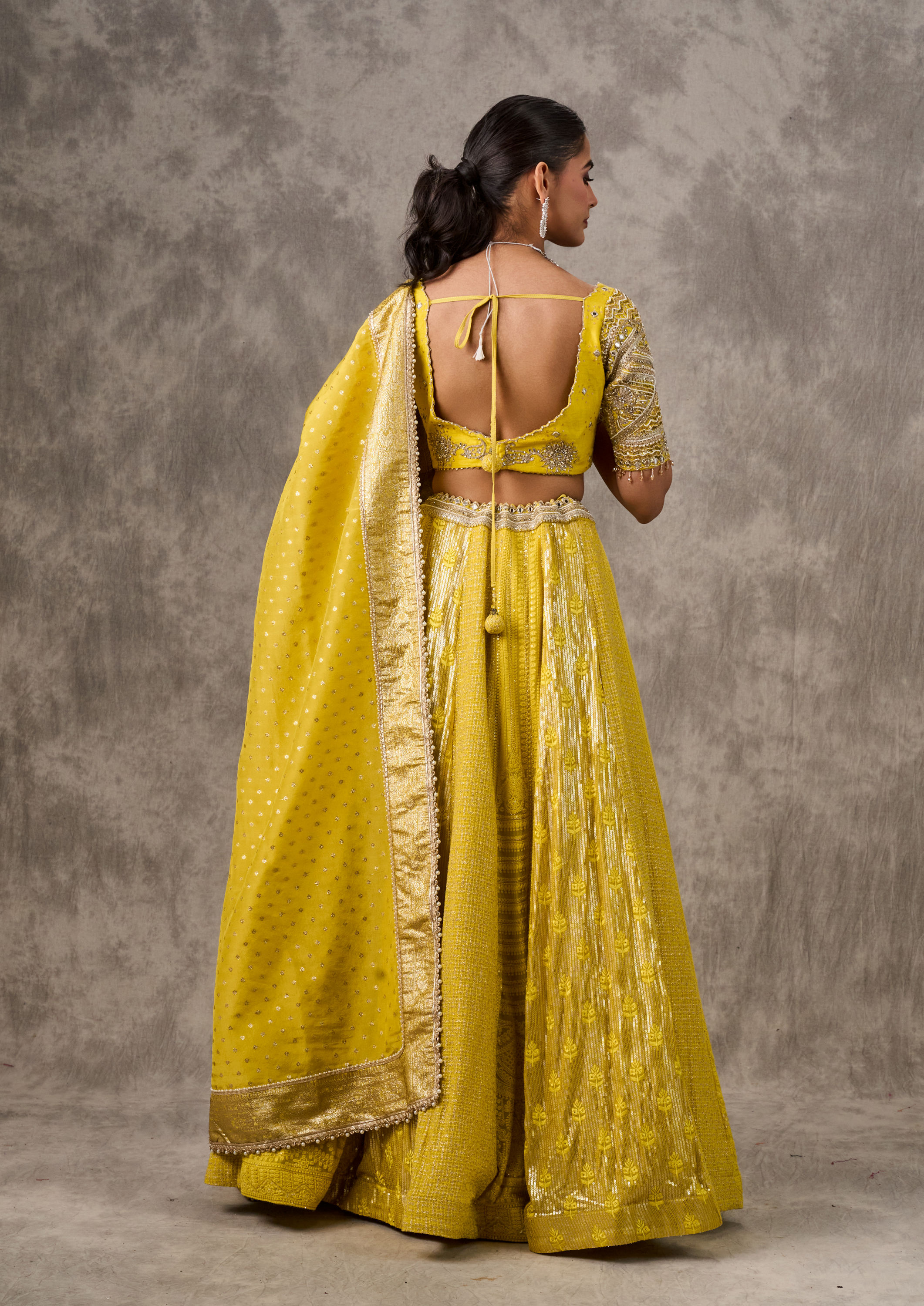 Twamev Women Emerald Elegance Georgette Lehenga