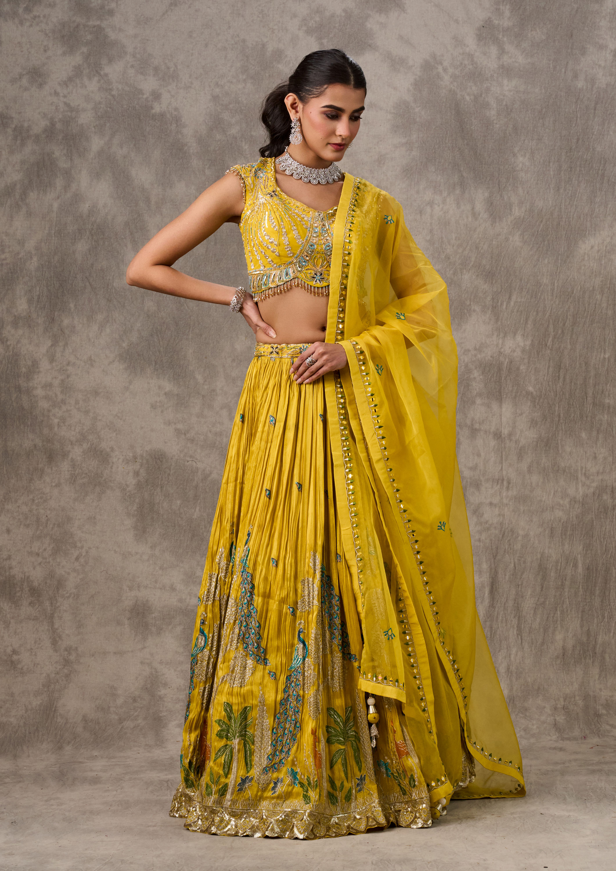 Twamev Women Enchanting Green Royal Elegance Lehenga