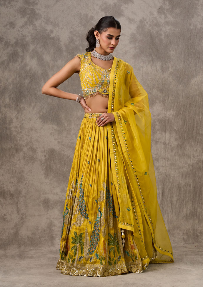 Twamev Women Enchanting Green Royal Elegance Lehenga