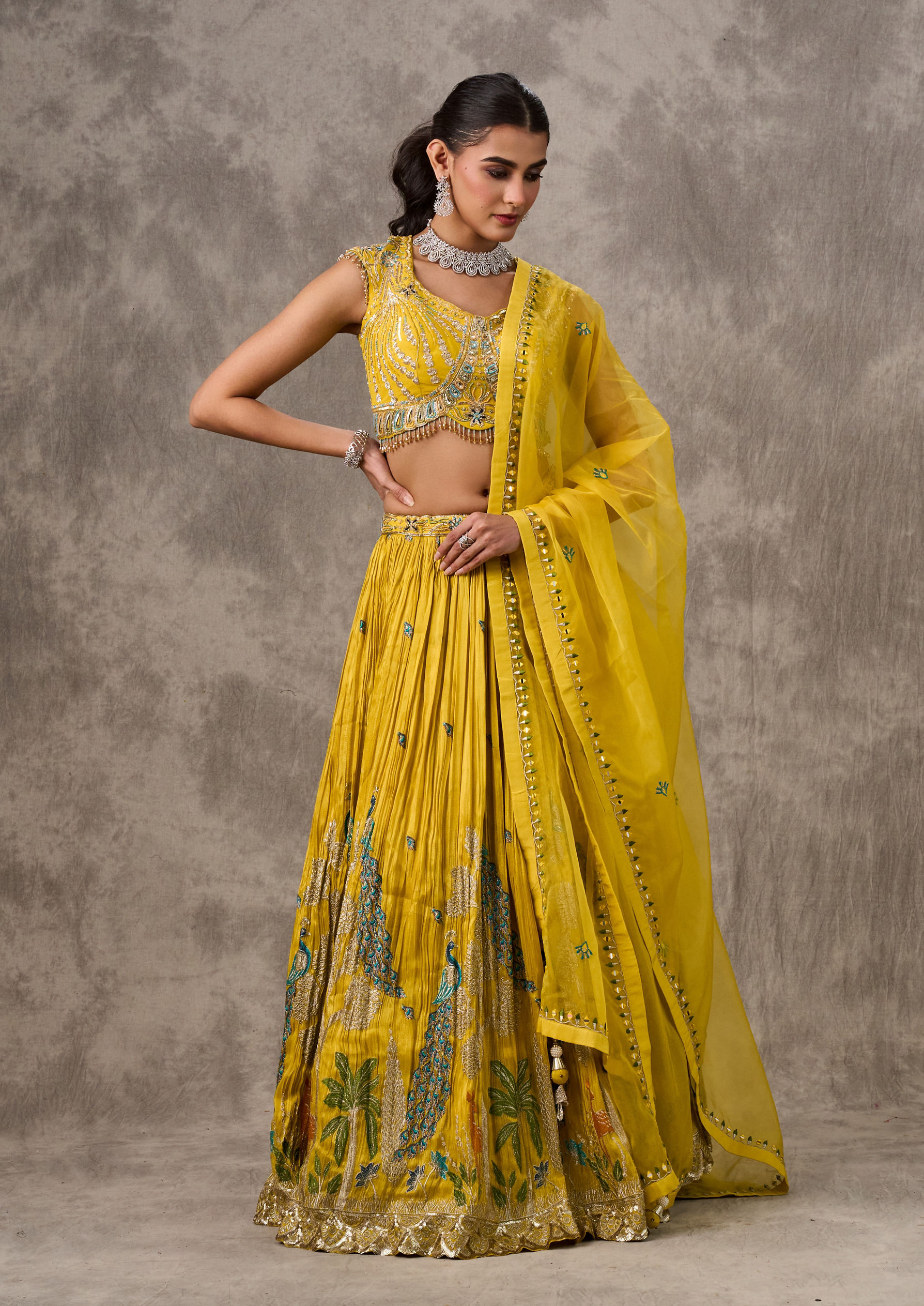 Twamev Women Enchanting Green Royal Elegance Lehenga