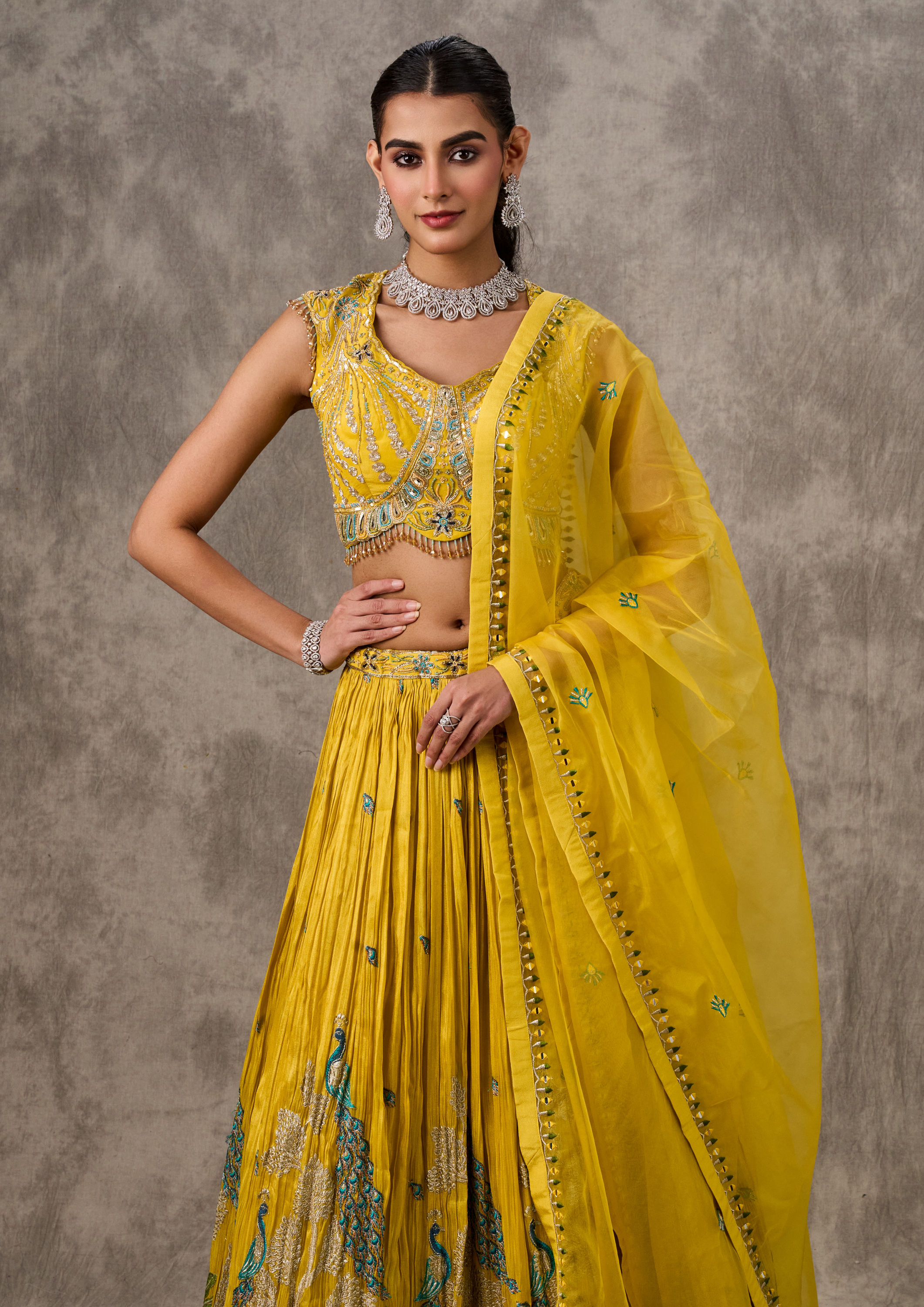 Twamev Women Enchanting Green Royal Elegance Lehenga