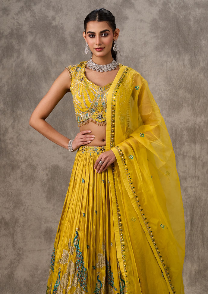 Twamev Women Enchanting Green Royal Elegance Lehenga