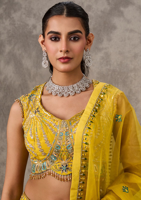 Twamev Women Enchanting Green Royal Elegance Lehenga