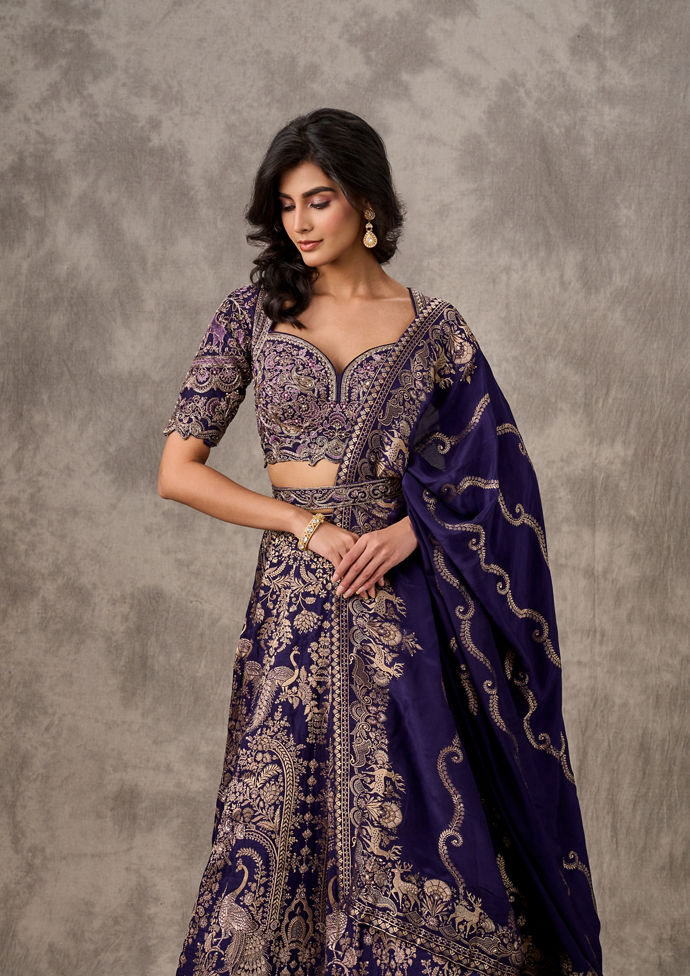 Twamev Women Purple Majesty Lehenga