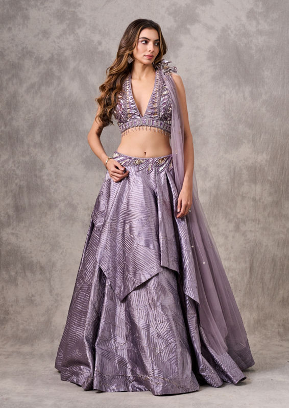 Twamev Women Purple Elegance Lehenga