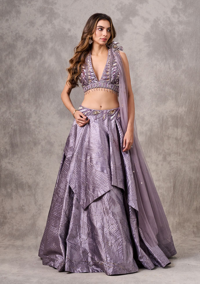 Twamev Women Purple Elegance Lehenga