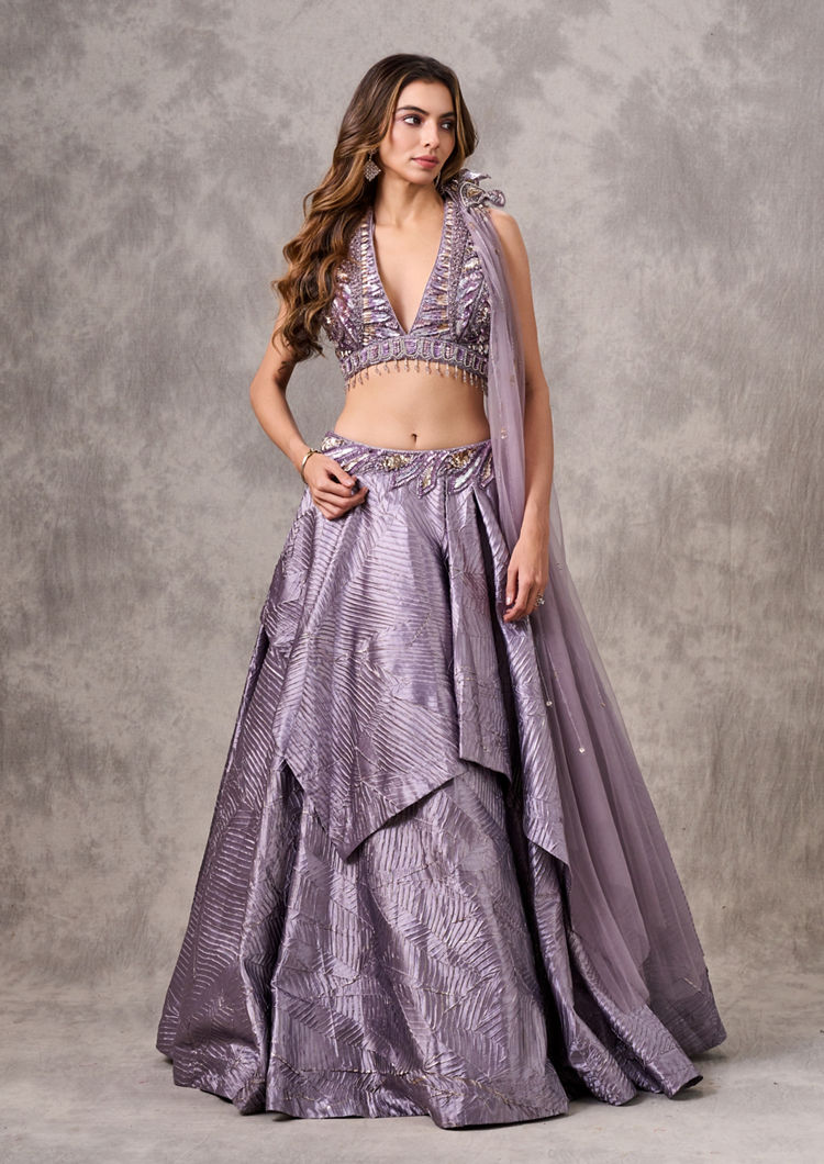 Twamev Women Purple Elegance Lehenga