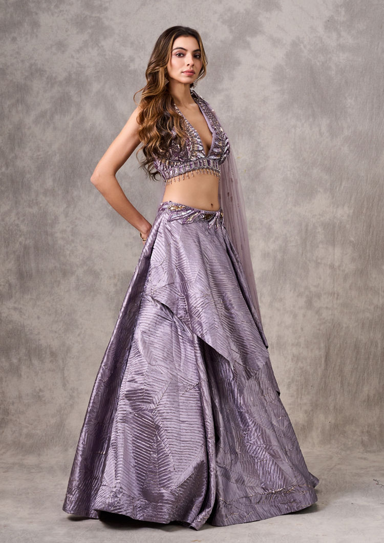 Twamev Women Purple Elegance Lehenga