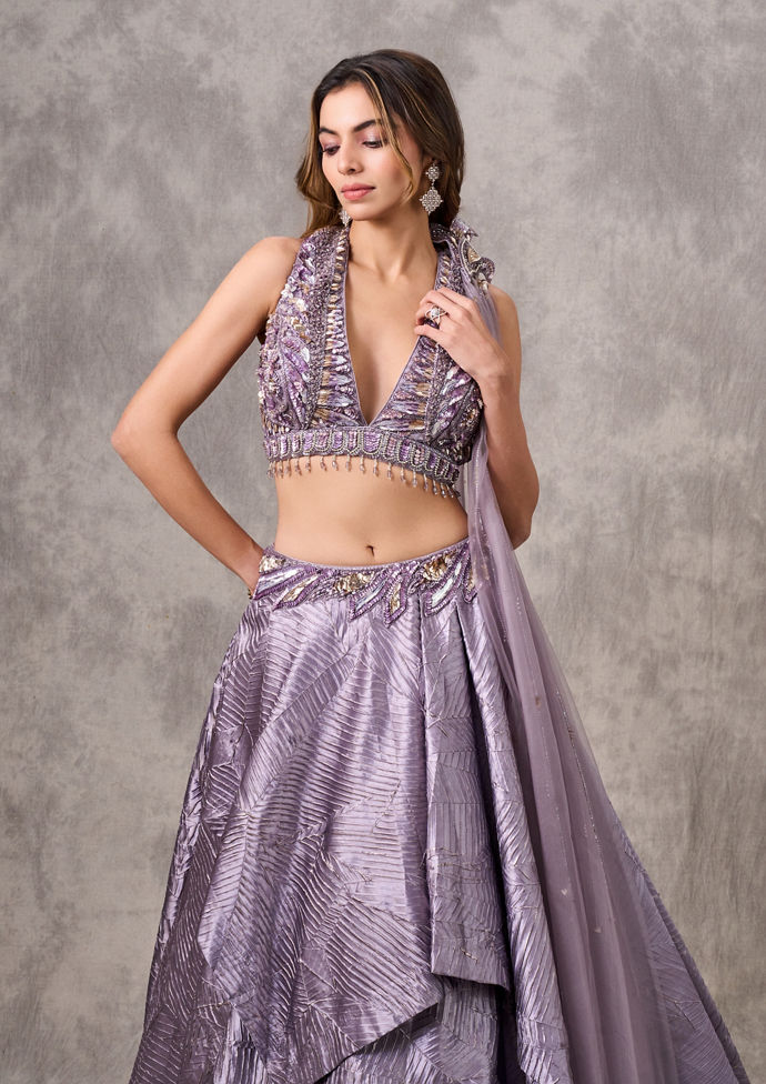Twamev Women Purple Elegance Lehenga
