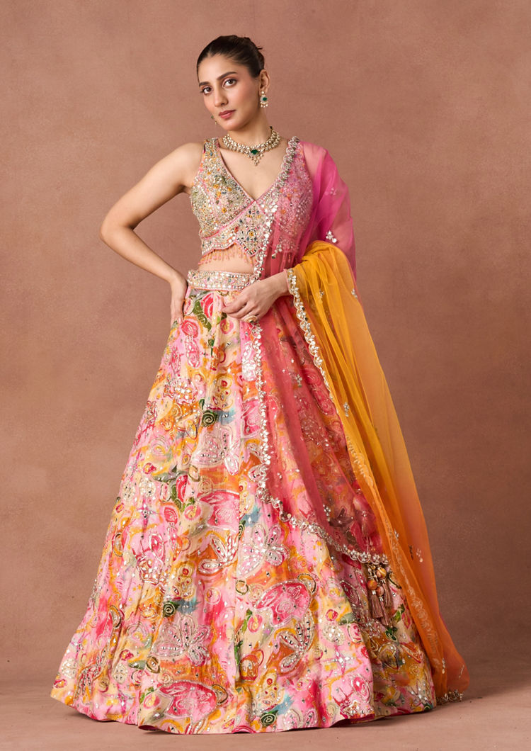 Twamev Women Floral Garden Printed Lehenga
