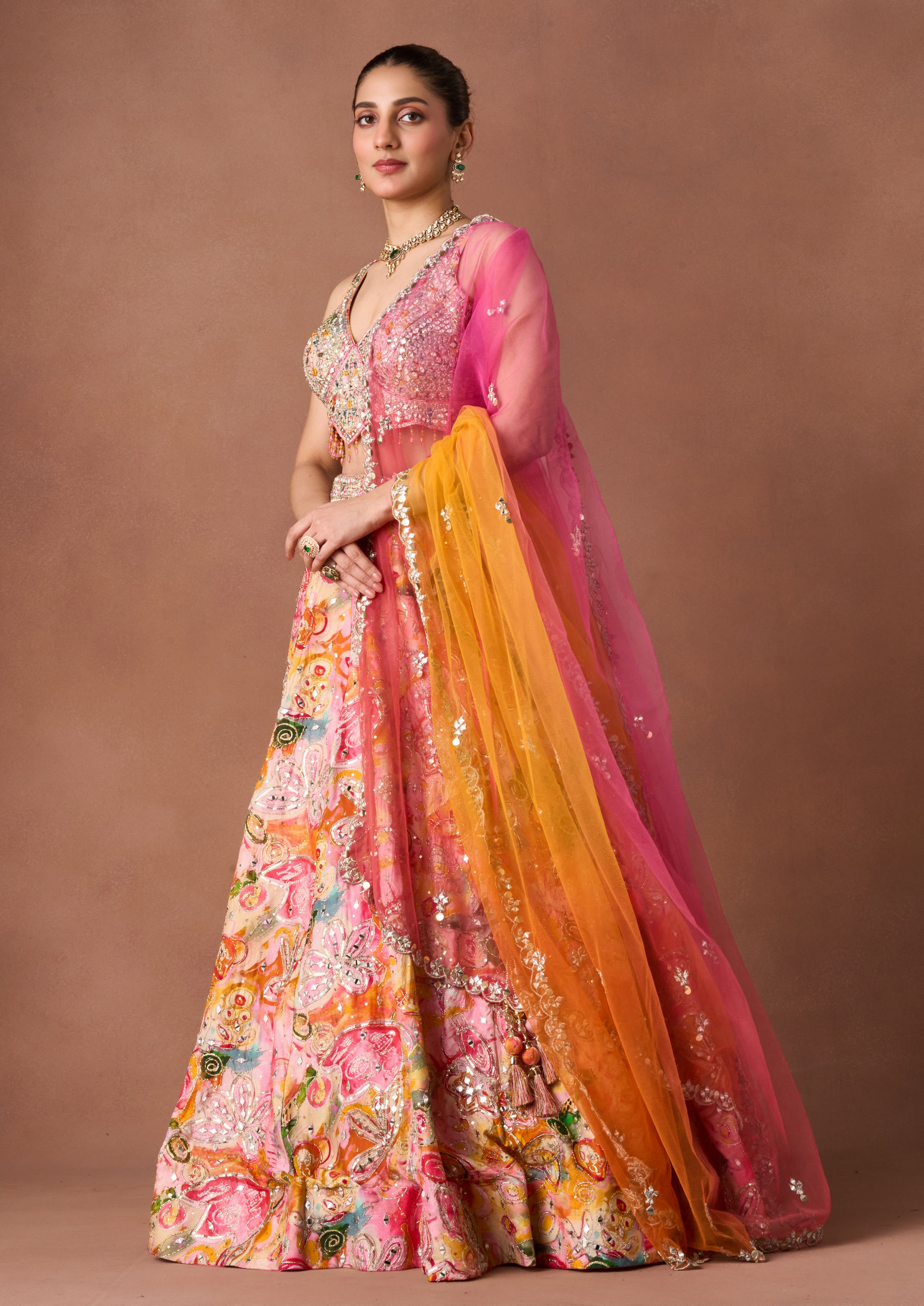 Twamev Women Floral Garden Printed Lehenga