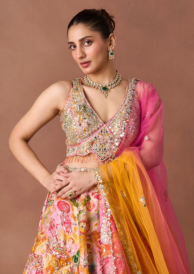 Twamev Women Floral Garden Printed Lehenga