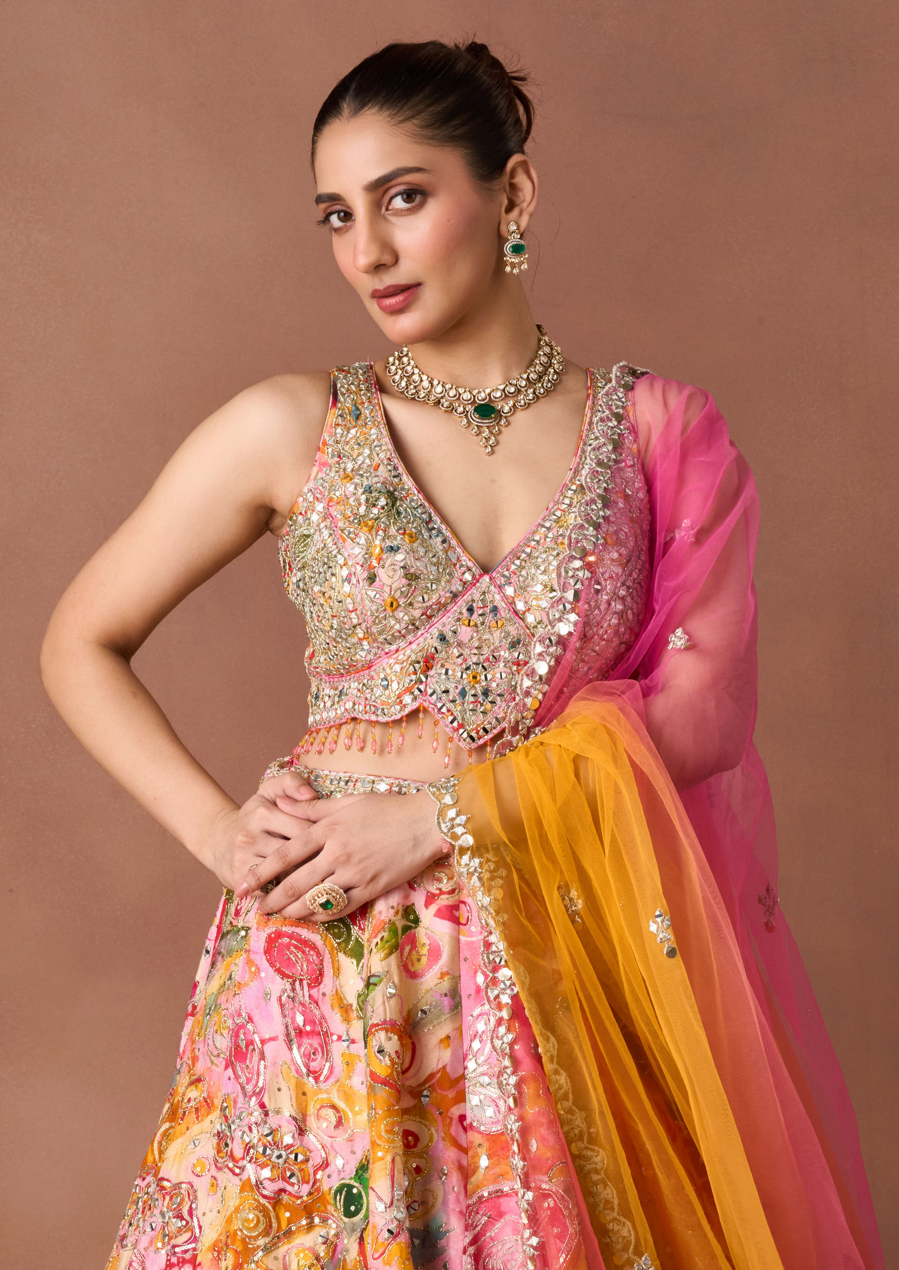 Twamev Women Floral Garden Printed Lehenga