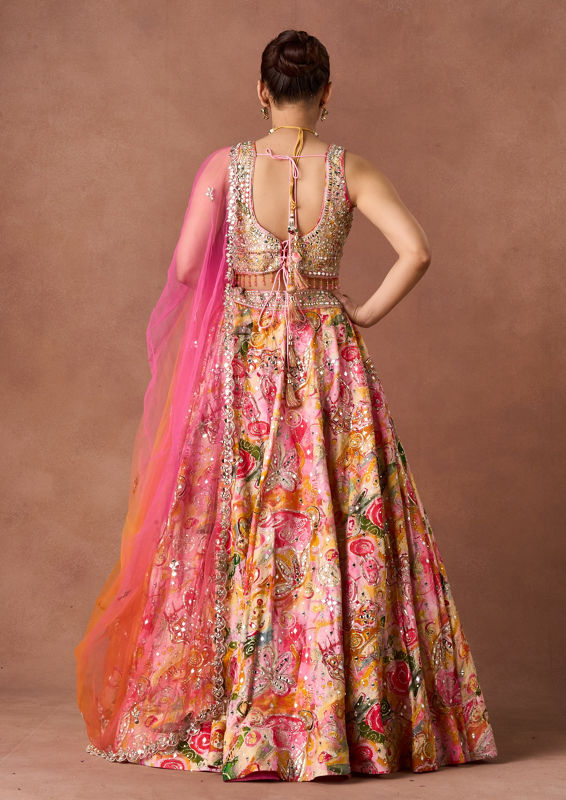 Twamev Women Floral Garden Printed Lehenga
