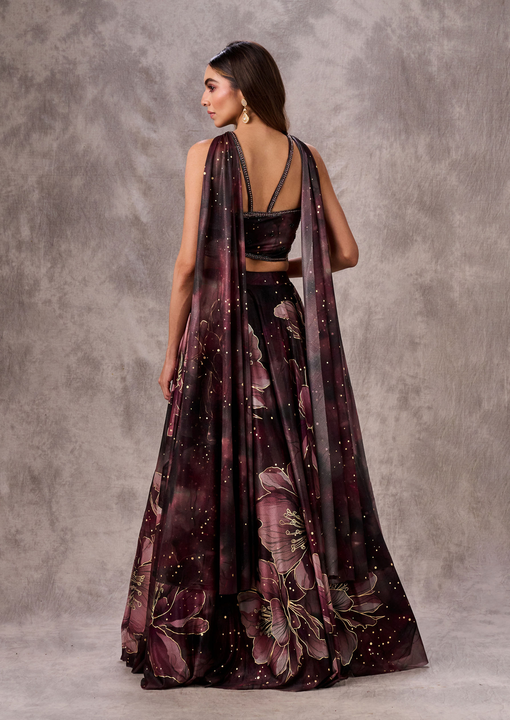 Twamev Women Black Tissue Dream Lehenga